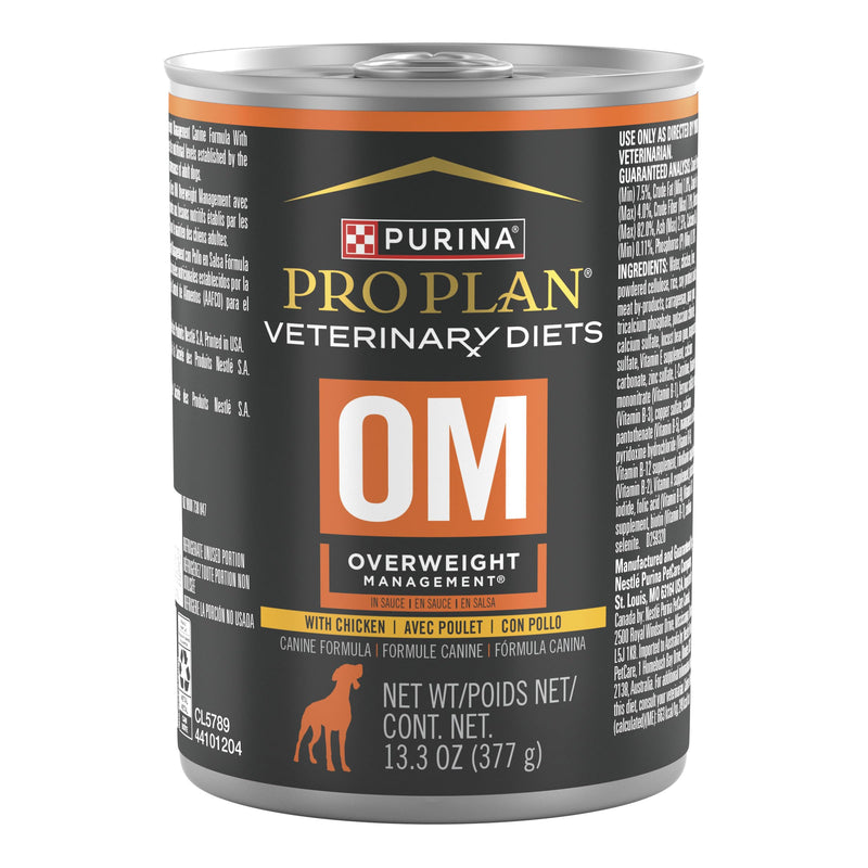 Purina Pro Plan Veterinary Diets OM Overweight Management Canine Formula Dog Food Wet Formula - (Pack of 12) 13.3 oz. Cans