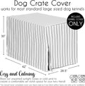 Sweet Jojo Designs 42in. Medium/Large Dog Crate Cover (White and Grey Stripe) Pet Cage, Kennel Covers (Modern, Neutral, 