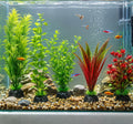 5 PCS Aquarium Plants, Artificial Fish Tank Decorations, 5.5-9 Inch Plastic Aquarium Plants with Weighted Bases, Realist