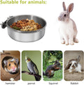 DVHEY 2 Pcs Small Bird Feeding Dish Cups,Parrot Food Bowl Cage with Clamp Holder Stainless Steel,Birdcage Coop Water Feeder for Cockatiel Parakeet Macaw Finches Lovebirds Small Animals (2 Pack, Small)