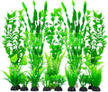 Artificial Aquarium Plants Set, Plastic Fish Tank Decorations, Fish Tank Decor for Betta Goldfish