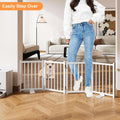 Snughome Short Dog Gate Indoor, 16" High Freestanding Small Dog Door Gates with Support Feet, Expands Up to 48’’ Wide Fo