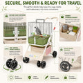 Bird Travel Cage Stroller, Foldable Parrot Carrier with Detachable Professional Bird Cage and Bottom Storage Basket for 