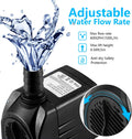 CWKJ Fountain Pump, 2 Packs 400GPH Submersible Water Pump with 6.5ft Tubing