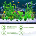 CousDUoBe 12pcs Fish Tank Accessories Aquarium Decorations Green Plants, Green Fish Tanks Decoration Plants, Fish Tank D