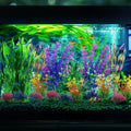 QUOZUO Fish Tank Decorations Plants, 20pcs Aquarium Decorations Plants Plastic, Fish Tank Accessories, Fish Cave and Hid