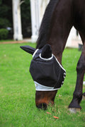 T TEKE Fine Mesh Horse Fly Mask with Ears, UV Blocking 3D Eye Visor with Extra Fleece Cushioned Forehead, Protection fro