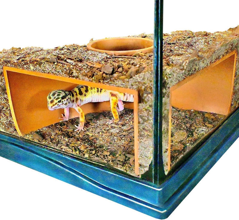 Reptile Corner Underground Cave Viewing Hide | Hognose Snake, Corn Snake & Leopard Gecko Hideout Reptile Habitat Tank En