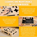 Large Cat Nail File Box, Sturdy Wood Cat Scratch Puzzle Enrichment Box