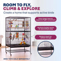 Prevue Pet Products Steel Bird Flight Cage with Wheels - Black, Large
