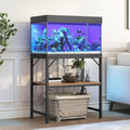 MAHANCRIS 20 Gallon Fish Tank Stand, Aquarium Stand with 2-Tier Storage Shelves, Heavy Duty Breeder Turtle Terrarium Sta
