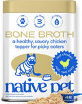 Native Pet Bone Broth for Dogs and Cats - Chicken Bone Broth Powder Dog Food Toppers for Picky Eaters - Provides Extra N