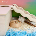 Niteangel Wooden Hamster Food Bowl: Beech Stable & Hammy Pattern for Dwarf