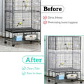 FNANJWQ 2 Pcs Bird Cage Cover Universal Bird Cage Seed Catcher, Breathable Nylon Mesh Net Cover Adjustable Soft Airy Cages Net Stretchy Skirt for Round Square Cages