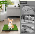 Dog Grass Pad with Tray, 23''X17'' Small Artificial Turf Grass Potty, Reusable Puppy Pee Pads for Dogs, Portable Dog Lit
