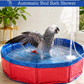 Extra-Large Bird Automatic Bath Shower, Portable Bird Bathtub with Pump