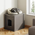 Outdoor Cat House Weatherproof, Resin Durable Cat House Condos for Outdoor & Indoor Cats Easy to Clean & Assemble Cat Sh