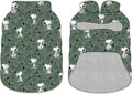 Berkshire Peanuts® Microfleece Dog Coat, Warm Fleece Dog Jacket with Waterproof Shell, Hook & Loop Design for Small, Medium, or Large Dogs (Medium, Medium Happy Day Snoopy Walk Dark Sage)