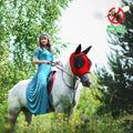 Horse Fly Mask with Ears, Comfortable Fit Stretch Fabric with UV Protection Soft on Skin Breathability for Medium Size H