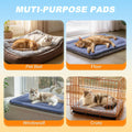 Self Warming Cat Bed, Reversible Warming Cooling Cat Bed, Winter Warm Cats Pad & Summer Cooling Cats Mat, Soft Pet Mat for Kitty & Small Dogs, Perfect for Crates, Beds, Sofas, Dark Blue, 24"x36"