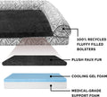 Furhaven Cooling Gel Dog Bed for Medium/Small Dogs w/ Removable Bolsters & Washable Cover, For Dogs Up to 35 lbs - Plush & Southwest Kilim Woven Decor Sofa - Boulder Gray, Medium