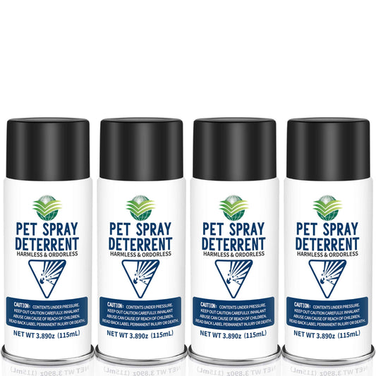 Cat Spray Deterrent System, Pet Deterrent Device Refill, CATSSS Refill [ 15.56Oz & 4 Pack ] Safe for Cats & Dogs Motion Activated Pet Deterrent Spray System-Only Applicable to The Same Brand System
