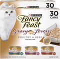Fancy Feast Purina Gravy Lovers Poultry and Beef Grilled Gourmet Wet Cat Food Variety Pack - 3 oz. Cans,(Pack of 60)