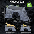 REPTI ZOO Large Bearded Dragon Basking Platform, 12.5x7x5 inch Gecko Hide Cave with Heat Storage Slate Stone, Reptile Ba