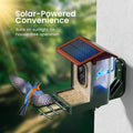 Smart Bird Feeder with Camera Solar Powered 2K HD Video, 10,000+ Species AI Recognition, Real-Time App Alerts, and Weath