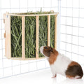 Unicorn Catcher Wooden Guinea Pig Hay Feeder, Large Hanging Rabbit Rack