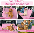 Waterproof Dog Car Seat Cover for Back Seat, Pet Hammock-S, Pink/Grey