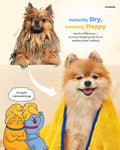 PETHROOM Ultra Absorbent Pet Towel | Quick-Drying, Soft Microfiber Dog & Cat Bath Towel | Lightweight, Durable, Fast Wat