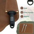 Antidious Professional Farrier Chaps Leather Farrier Apron with Adjustable Belt and Knees Straps Hoof Trimming, 2 Pocket