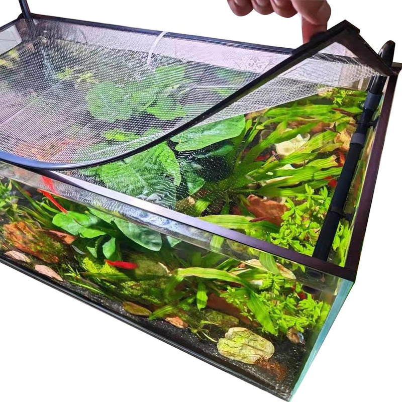 Magnetic Aquarium lid Fish Tank Hood top Cover Anti-Jumping net Cover mesh to Protect Fishs Jumping Out of Fishes Tank H