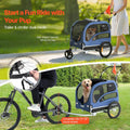 VEVOR Dog Bike Trailer, Supports up to 66/88/100 lbs, 2-in-1 Pet Stroller Cart Bicycle Carrier, Easy Folding Cart Frame with Quick Release Wheels, Universal Bicycle Coupler, Reflectors, Flag
