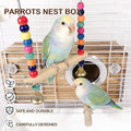 kathson Parakeet Nesting Box,Wooden Cockatiel Breeding Mating Boxes,Parrots Nest House Hut for Cage,Bird Nesting Box for