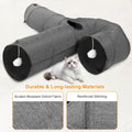 Ownpets Cat Tunnel 12 Inches in Diameter Larger Pet Tunnel Tube with Plush Ball & Feather Toy, U-Shaped Cat Play Tunnel for Big Cat, Puppy and Rabbits