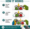 Bird Toys for Large Birds (Impossiball) Stainless Steel Foraging Treat Dispenser for Macaws, Cockatoos, Parakeets & Parr