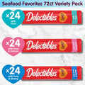 Delectables Squeeze Up Seafood Variety Pack, Creamy Squeezable Puree, Lickable Wet Cat Treats, Grain Free, No Added Fill