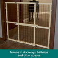 MYPET Wire Mesh Dog Gate: 29.5"-50" Wide, Pressure Mounted with No Tools; Expandable, Durable Pet Gates for Doors and Ha