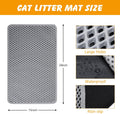 Double Layer Cat Litter Mat, 24x15 Inch Waterproof Litters Box Mat, Non-Slip Cat Mat for Litter Box