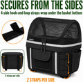 ANZOME Bike Basket Cover for Dogs, Drawstring Mesh Pet Safety Cover with Under Basket Straps for No Exposed Frame Bike Baskets, Breathable Top, Basket Not Included