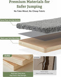 5-in-1 Cat Wall Shelves, Solid Wood & Velvet & Sisal Scratcher, 44lbs Max Load, Wall Mounted Cat Furniture for Climbers, Cat Climbing Wall System, Fits Drywall & Solid Walls - Cool Gray