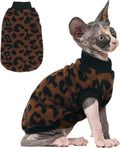 PUMYPOREITY Sphynx Cat Clothes, Thick Plush Fleece Sweater, Brown, M