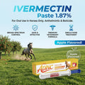 Ivermectin Horse Paste 1.87%, Apple Flavored Equine Dewormer, 1 Pack