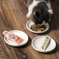 Howise 3 PCS Ceramic Cat Bowls, 5.5 in Pet Bowl Cat Dishes for Food and Water, Small Dog Dish(White)