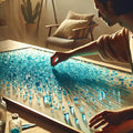 QYGL Crushed Glass for Resin Art, DIY Crafts, 0.9LB Cobalt Blue 3-6mm
