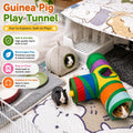 Rypet Guinea Pig Tunnel Hideout 3-Way Collapsible Small Pet Tubes, Rainbow