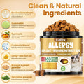Cat Allergy Relief for Cats Treats, 500 Crunchy Snacks for Immune & Skin Coat Support – Seasonal Allergies, Itching Relief, Omega 3 & Probiotic Natural Supplement for Cat, Chicken (90-Day Supply)