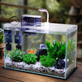 Vimvins 3 Gallon Glass Small Fish Tank, Betta Fish Tank Starter Kit with Filter, Lights,Lid.
